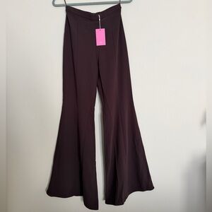 NWT Amanda Uprichard wideleg flare pant Java brown